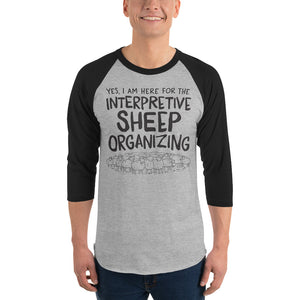 Open image in slideshow, 3/4 sleeve light raglan shirt: interpretive sheep organizing
