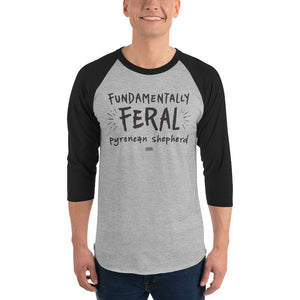 Open image in slideshow, 3/4 sleeve light raglan: pyr sheps feral
