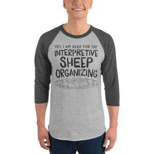 3/4 sleeve light raglan shirt: interpretive sheep organizing