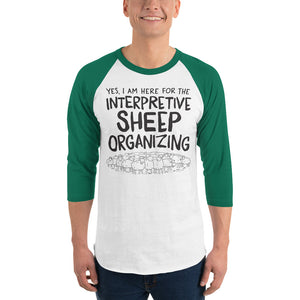 3/4 sleeve light raglan shirt: interpretive sheep organizing