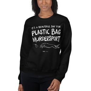 Open image in slideshow, unisex sweatshirt: plastic bag murdersport (borzoi)
