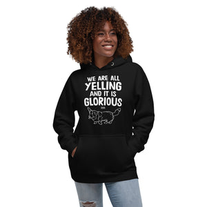 Open image in slideshow, unisex hoodie: yelling (cardigan corgi)
