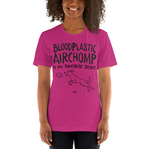 Open image in slideshow, unisex t-shirt: bloodplastic airchomp (black print)
