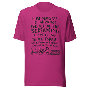 Open image in slideshow, unisex t-shirt: apologize (flyball) light colors
