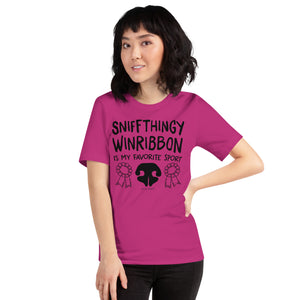 Open image in slideshow, unisex t-shirt: sniffthingy winribbon
