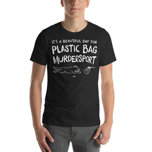 Open image in slideshow, unisex t-shirt: plastic bag murdersport (white)
