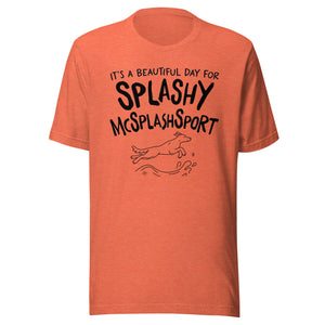 unisex t-shirt: splashy mcsplashsport (black print)