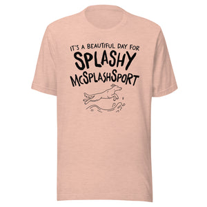 unisex t-shirt: splashy mcsplashsport (black print)