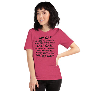 Open image in slideshow, unisex t-shirt: fastest cat (black print)
