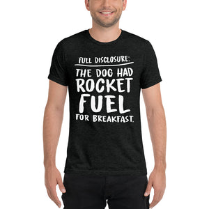 Open image in slideshow, unisex tri-blend t-shirt: rocket fuel
