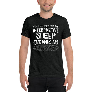 Open image in slideshow, unisex tri-blend t-shirt: interpretive sheep organizing
