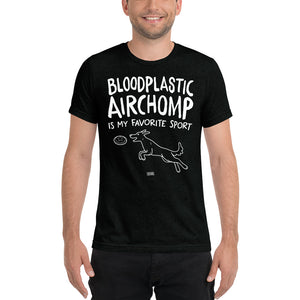 Open image in slideshow, unisex tri-blend t-shirt: bloodplastic airchomp
