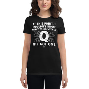 Open image in slideshow, women&#39;s fitted t-shirt: a q for me
