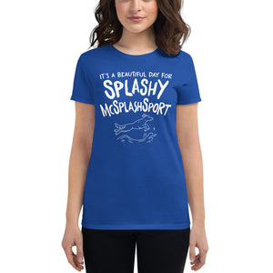 Open image in slideshow, women&#39;s fitted t-shirt: splashy mcsplashsport
