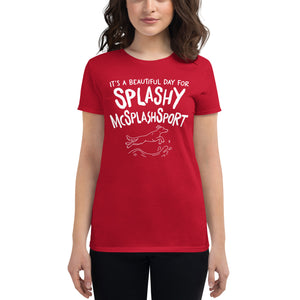 women's fitted t-shirt: splashy mcsplashsport