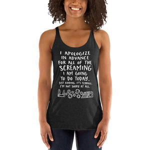 Open image in slideshow, women&#39;s racerback: apologize (flyball)
