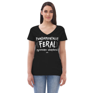 Open image in slideshow, women&#39;s recycled v-neck: pyr sheps feral
