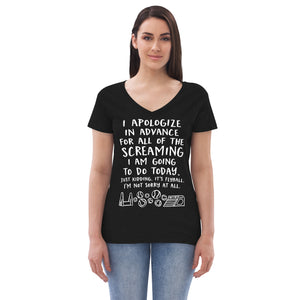 Open image in slideshow, women&#39;s recycled v-neck: apologize (flyball)
