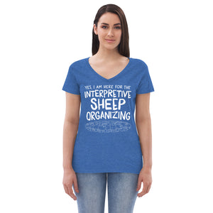 women's recycled v-neck: interpretive sheep organizing