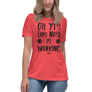 Open image in slideshow, women&#39;s relaxed t-shirt: this nose is working (light colors)
