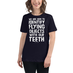 Open image in slideshow, women&#39;s relaxed fit t-shirt: identifying flying objects
