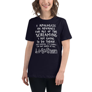 Open image in slideshow, women&#39;s relaxed t-shirt: apologize (flyball)
