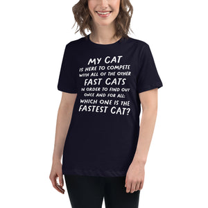 Open image in slideshow, women&#39;s relaxed t-shirt: fastest cat
