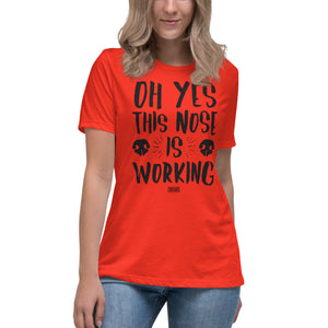 Open image in slideshow, women&#39;s relaxed t-shirt: this nose is working (light colors)
