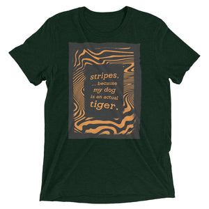 Open image in slideshow, unisex tri-blend t-shirt: stripes (orange)
