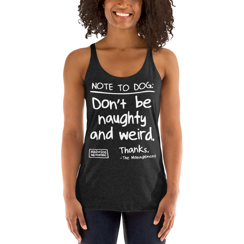 women's racerback: naughty and weird