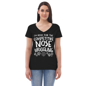 Open image in slideshow, women&#39;s recycled v-neck: competitive nose wriggling
