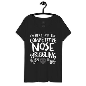 women's recycled v-neck: competitive nose wriggling