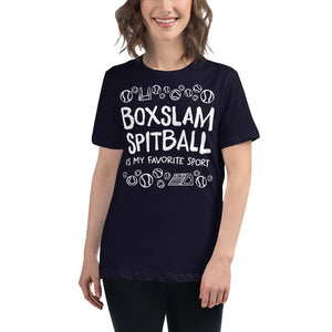 Open image in slideshow, women&#39;s relaxed fit t-shirt: boxslam spitball
